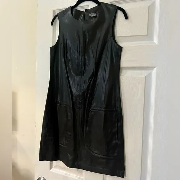 Vince | Dresses | Vince Womens0 Lambskin Leather Sleeveless Crewneck Dress | Poshmark Vince | Dresses | Vince Womens0 Lambskin Leather Sleeveless Crewneck Dress | Poshmark
